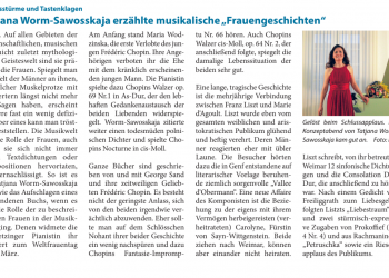 „Frauengeschichten“, ein 3-D Klavierrecital. Premiere am 08.03. 2020